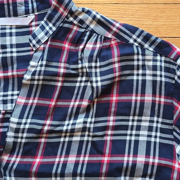 ZARA Trafaluc Collection, Plaid Relaxed Blouse, Lace Up Sides, EUC, Women's L - Picture 5 of 14